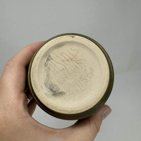 1950s Palshus Frode Bahnsen Danish Pottery Teapot Set Green Signed DLS 1186 - Picture 16 of 16